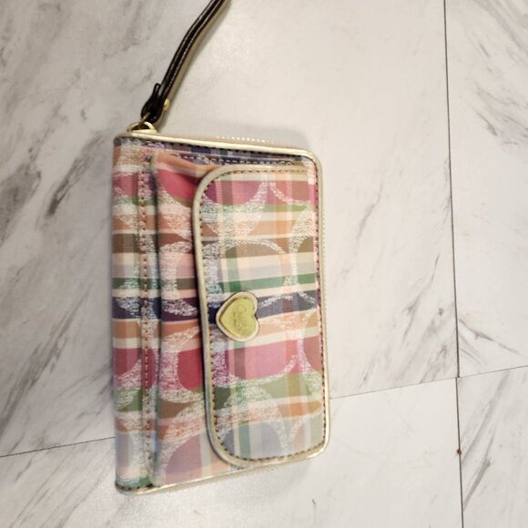 Like New Vintage Coach Poppy Daisy Madras Plaid Crossbody Bag ,Wallet Cosmetic - Picture 15 of 16